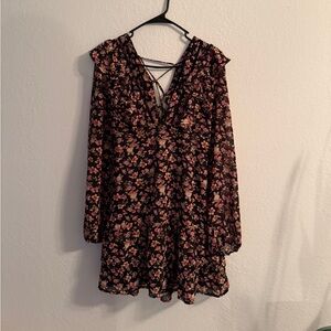 Forever 21 Black and Pink Floral Dress